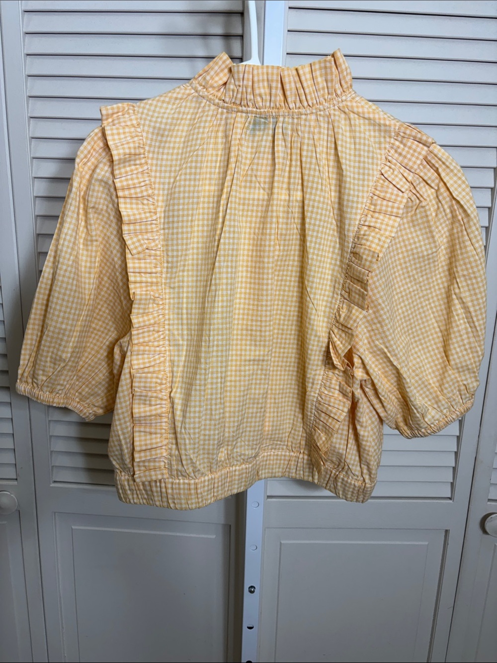 Emile et Ida Zolia Vichy blouse Ruffled 100% Cotton Medium - Picture 7 of 13